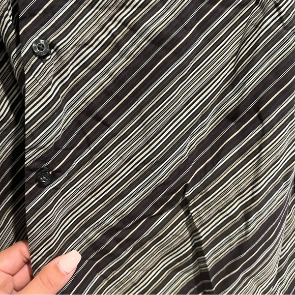 Perry Ellis Black White Stripe Button Down - Picture 4 of 4
